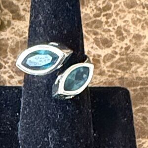 Elegant Silver and Blue Women's Ring